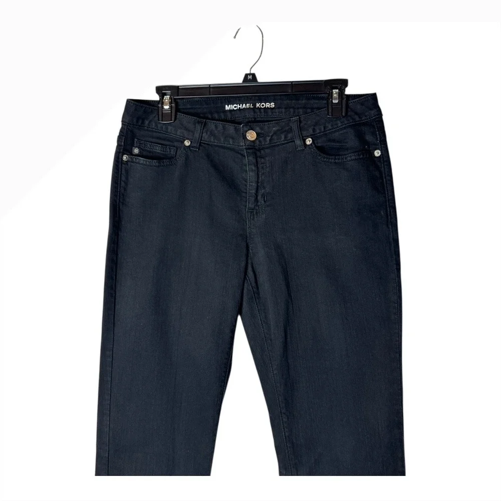 Michael Kors Jeans Women 8 Black Denim‎ Cotton Blend Skinny Mid Rise Streetwear